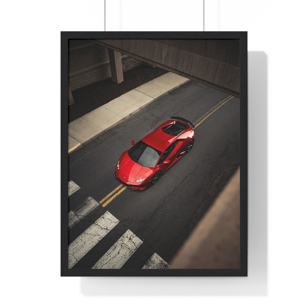 Red Lamborghini Huracan Framed Poster