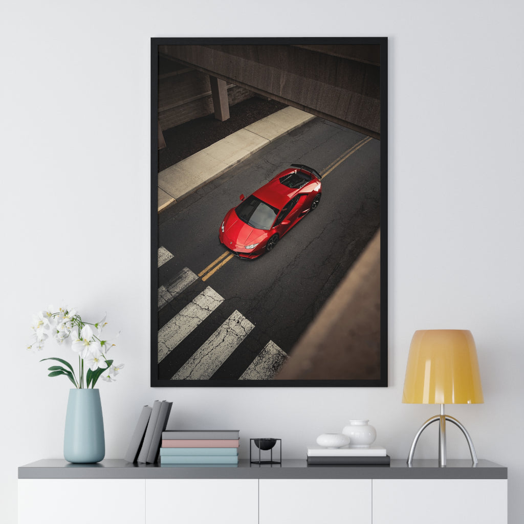 Red Lamborghini Huracan Framed Poster