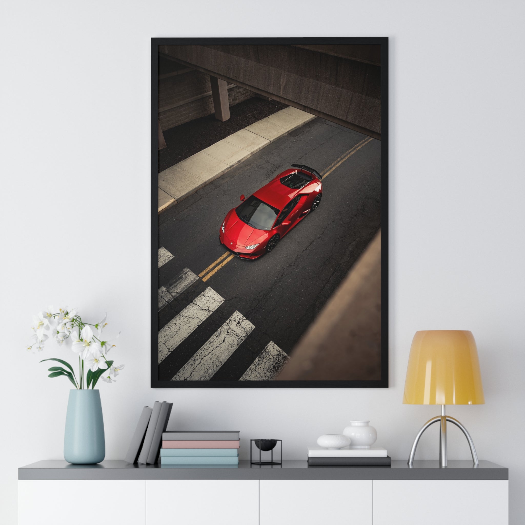 Red Lamborghini Huracan Framed Poster