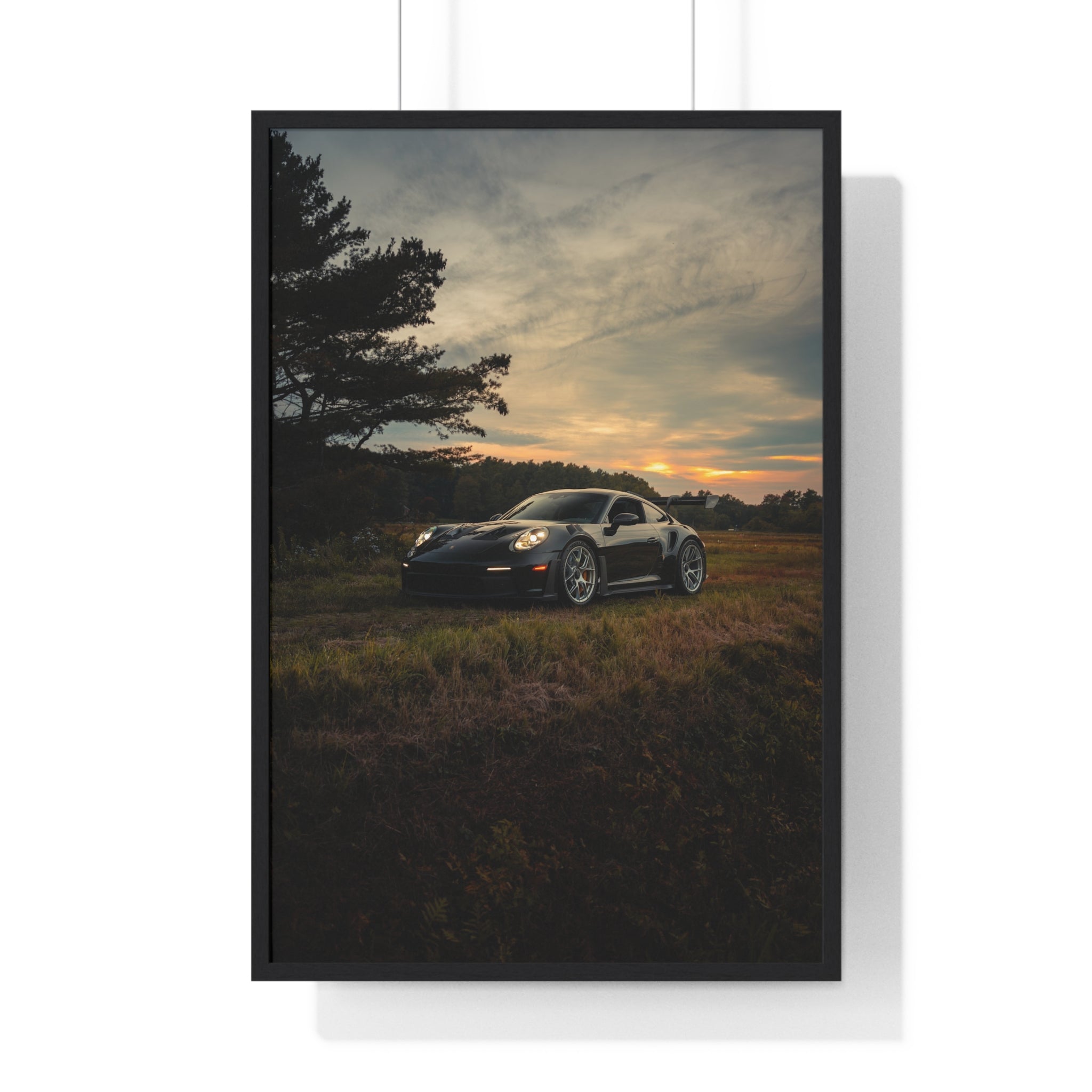 Green 992 Porsche GT3RS Framed Poster