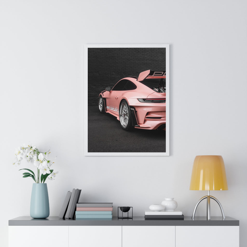 Pink 992 Porsche 911 GT3RS Framed Poster
