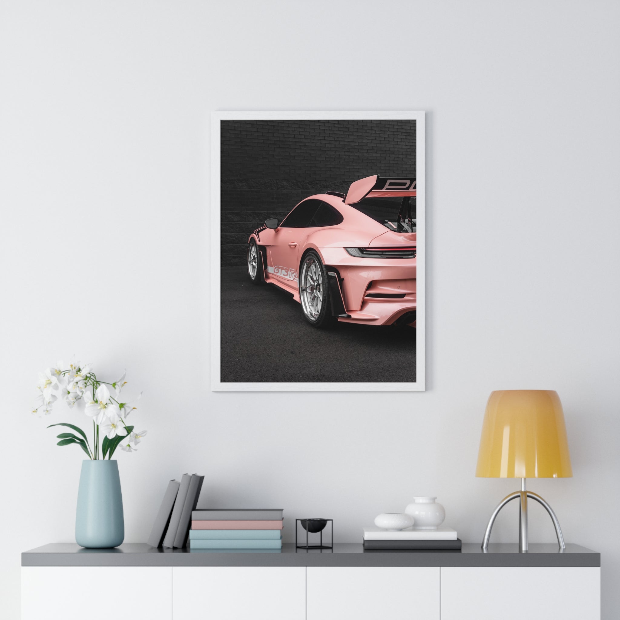Pink 992 Porsche 911 GT3RS Framed Poster