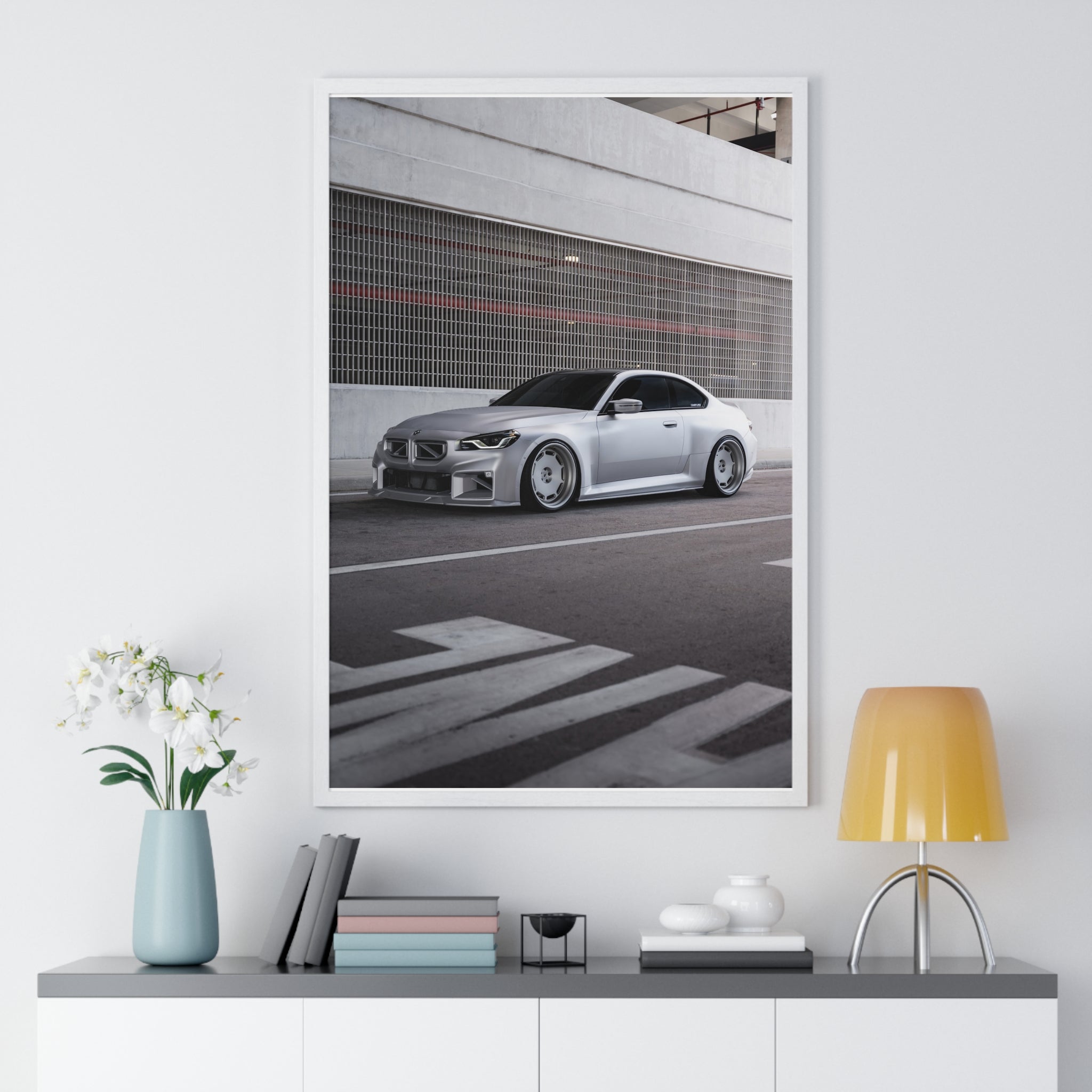 Satin Aluminium G87 BMW M2 Framed Poster