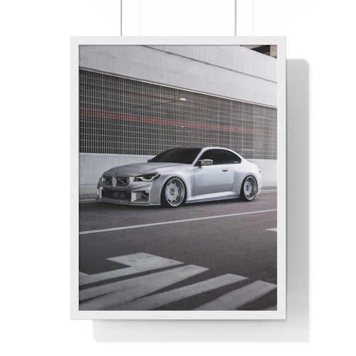 Satin Aluminium G87 BMW M2 Framed Poster