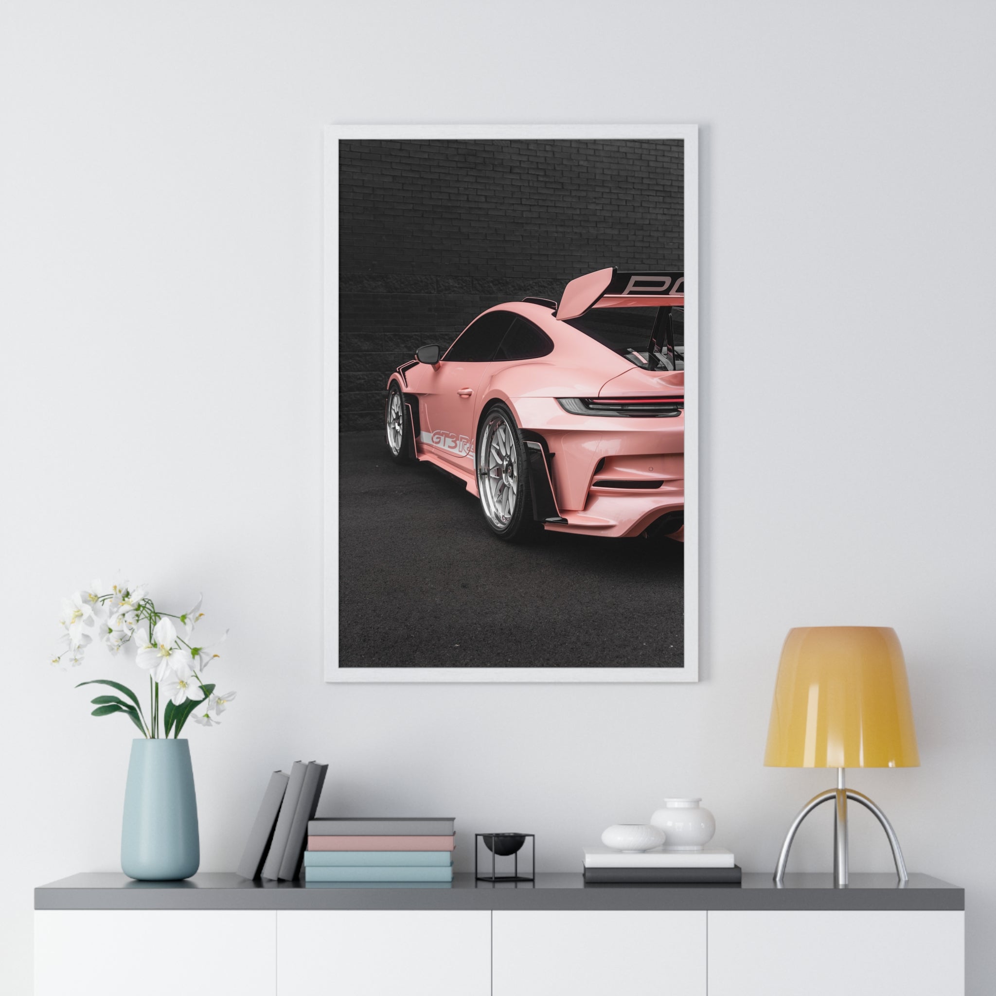 Pink 992 Porsche 911 GT3RS Framed Poster