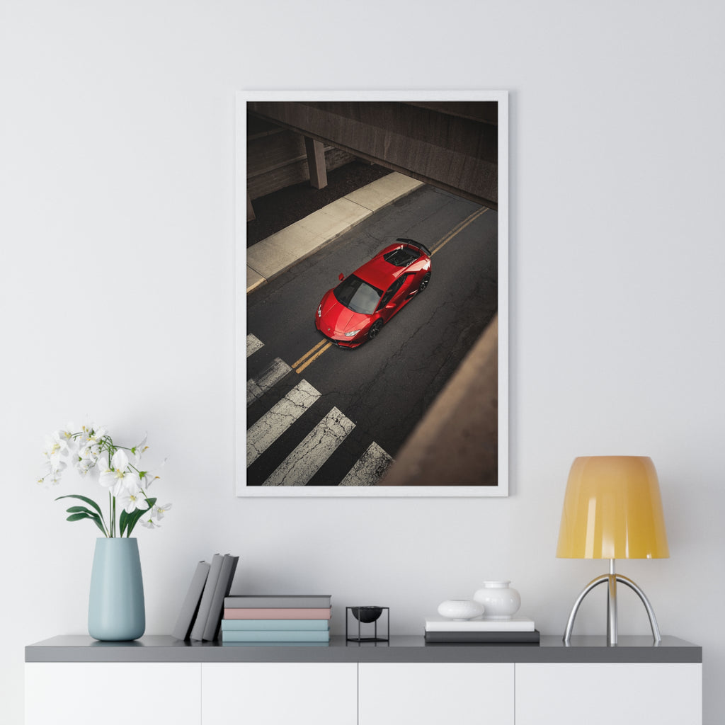 Red Lamborghini Huracan Framed Poster