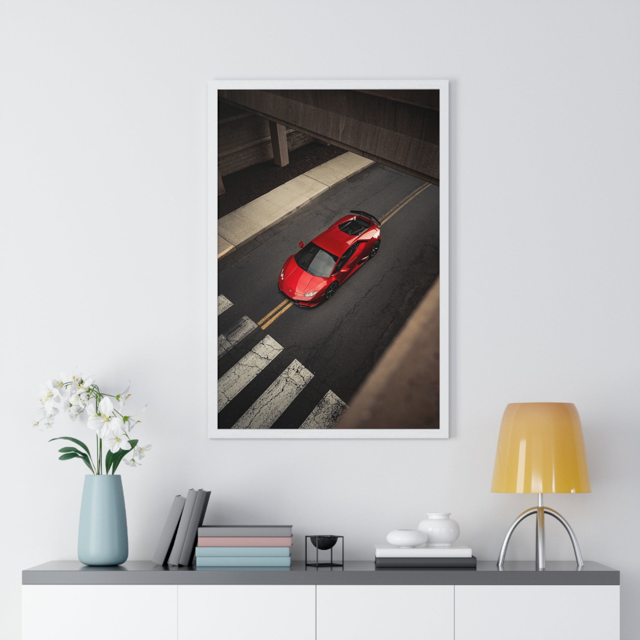 Red Lamborghini Huracan Framed Poster