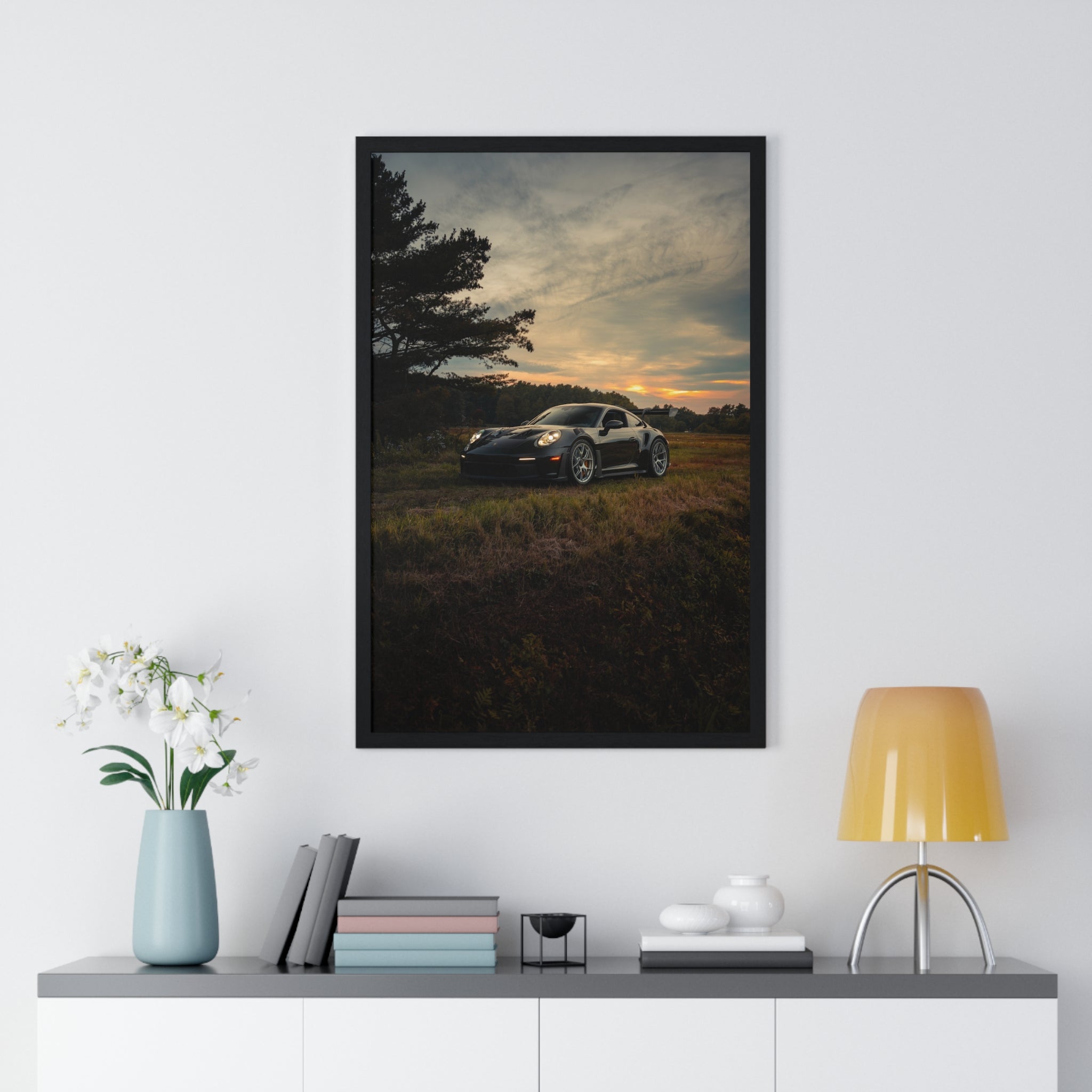 Green 992 Porsche GT3RS Framed Poster
