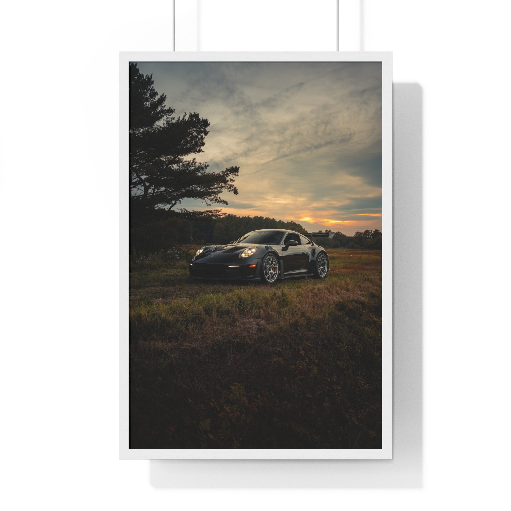 Green 992 Porsche GT3RS Framed Poster