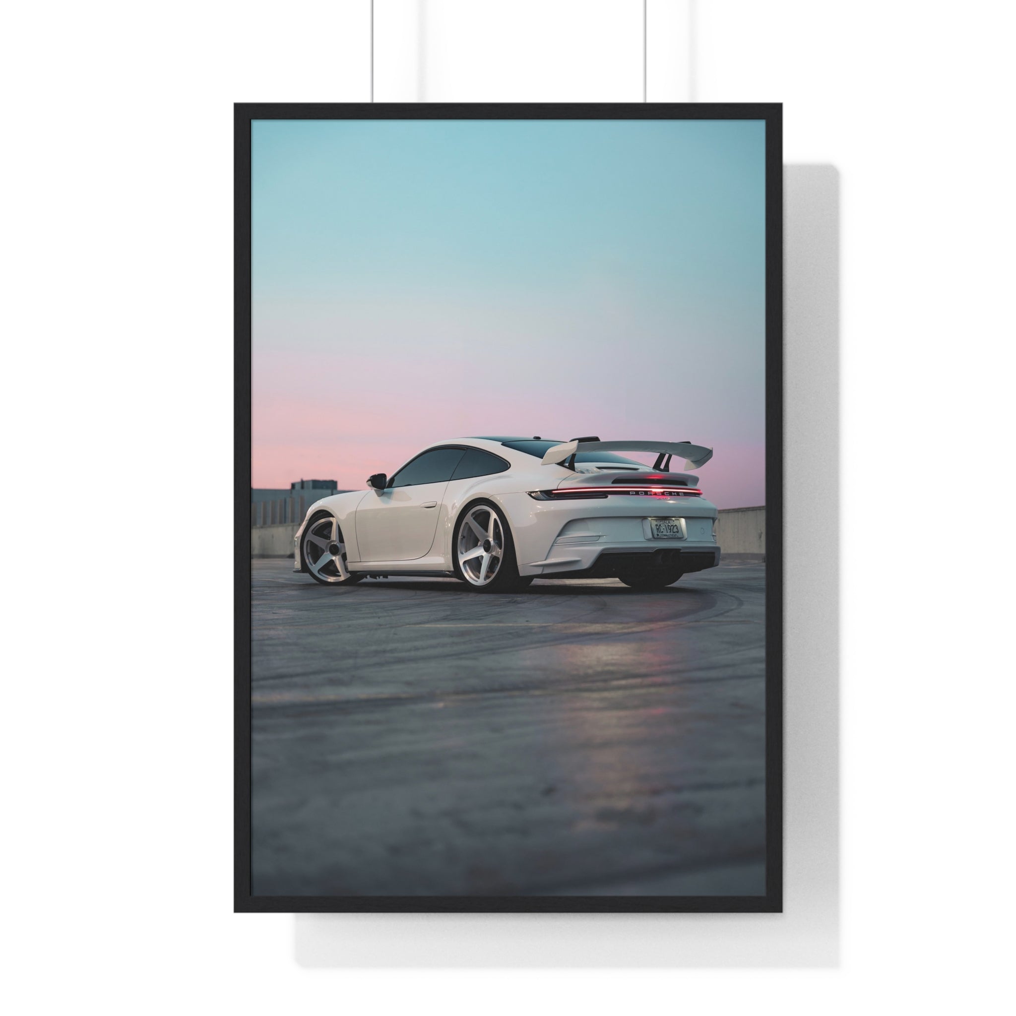 White 992 Porsche 911 GT3 Framed Poster