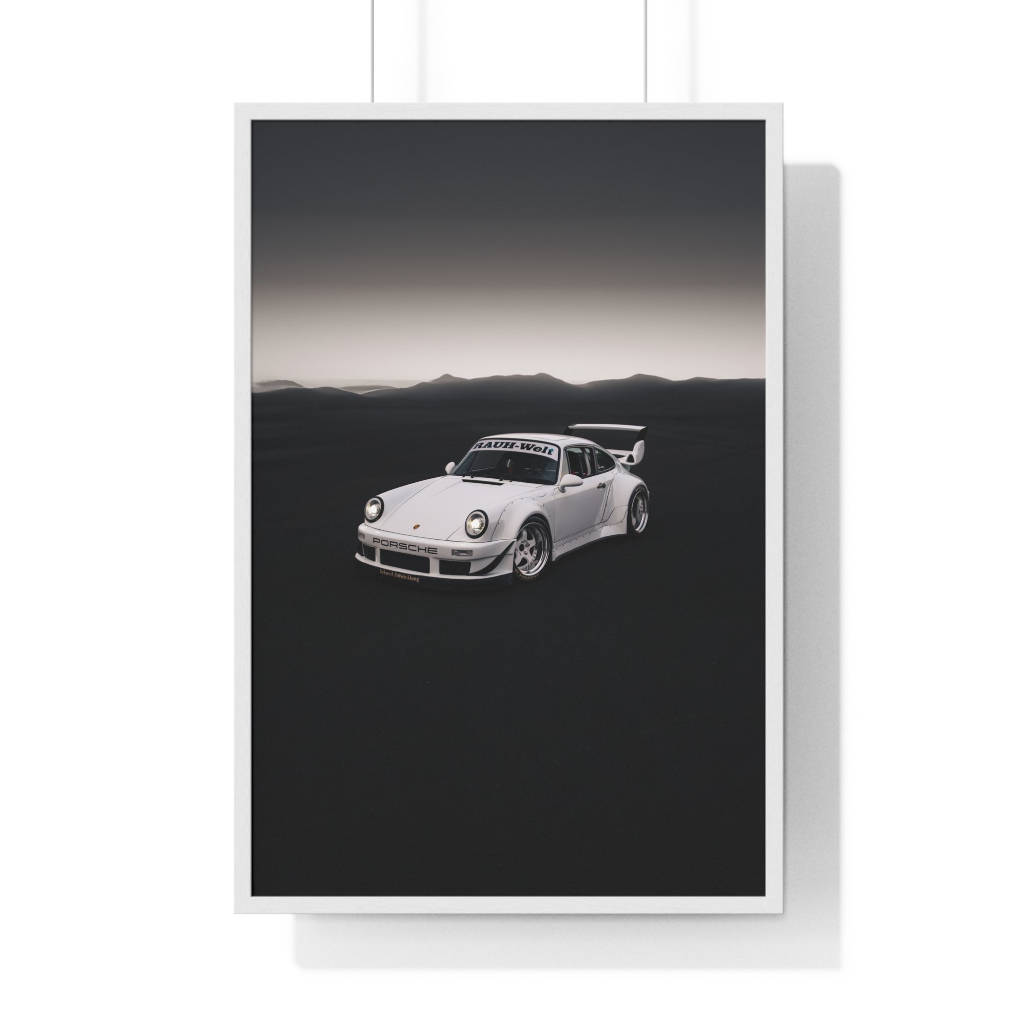 White RWB Porsche Framed Poster