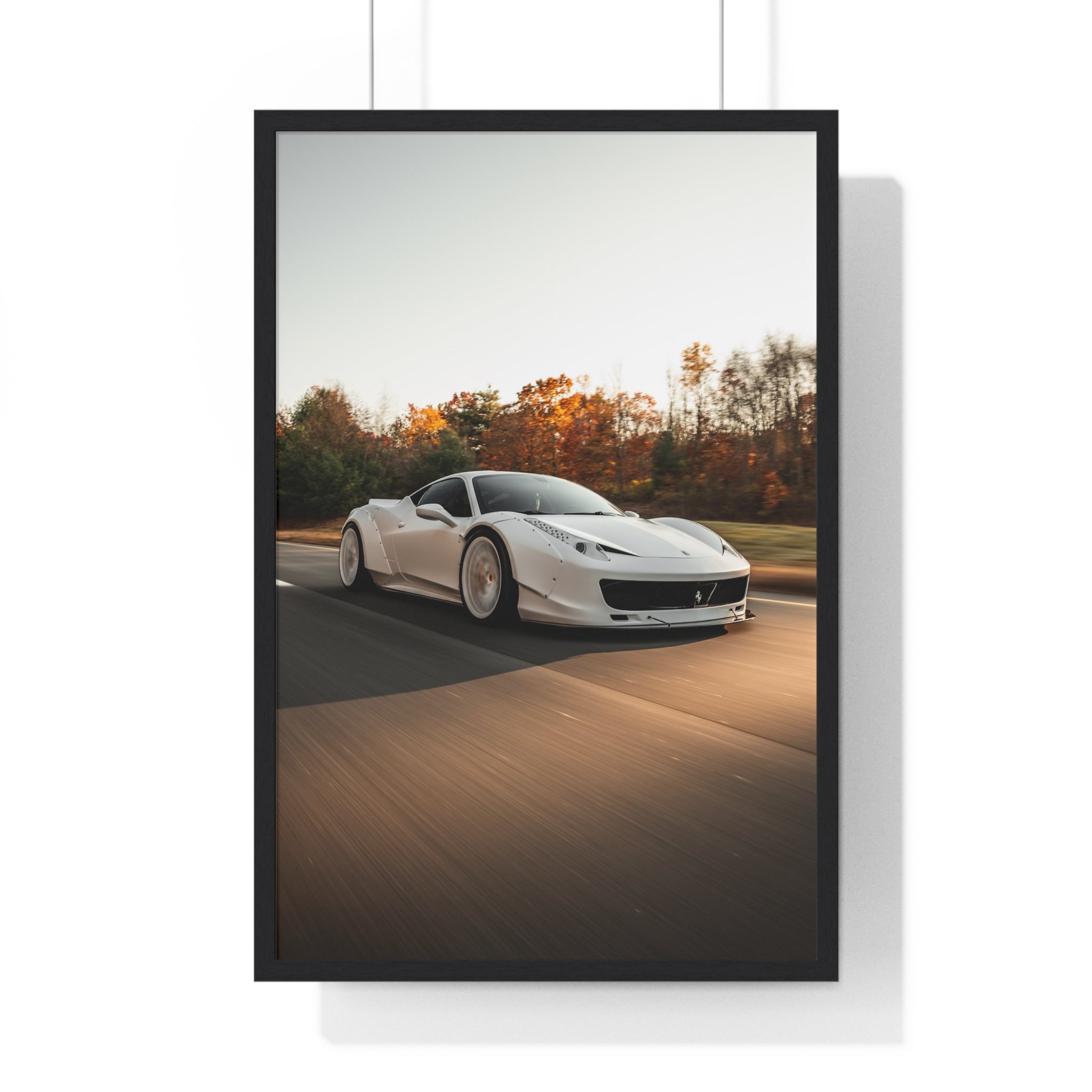 White LBWK Ferrari 458 Framed Poster