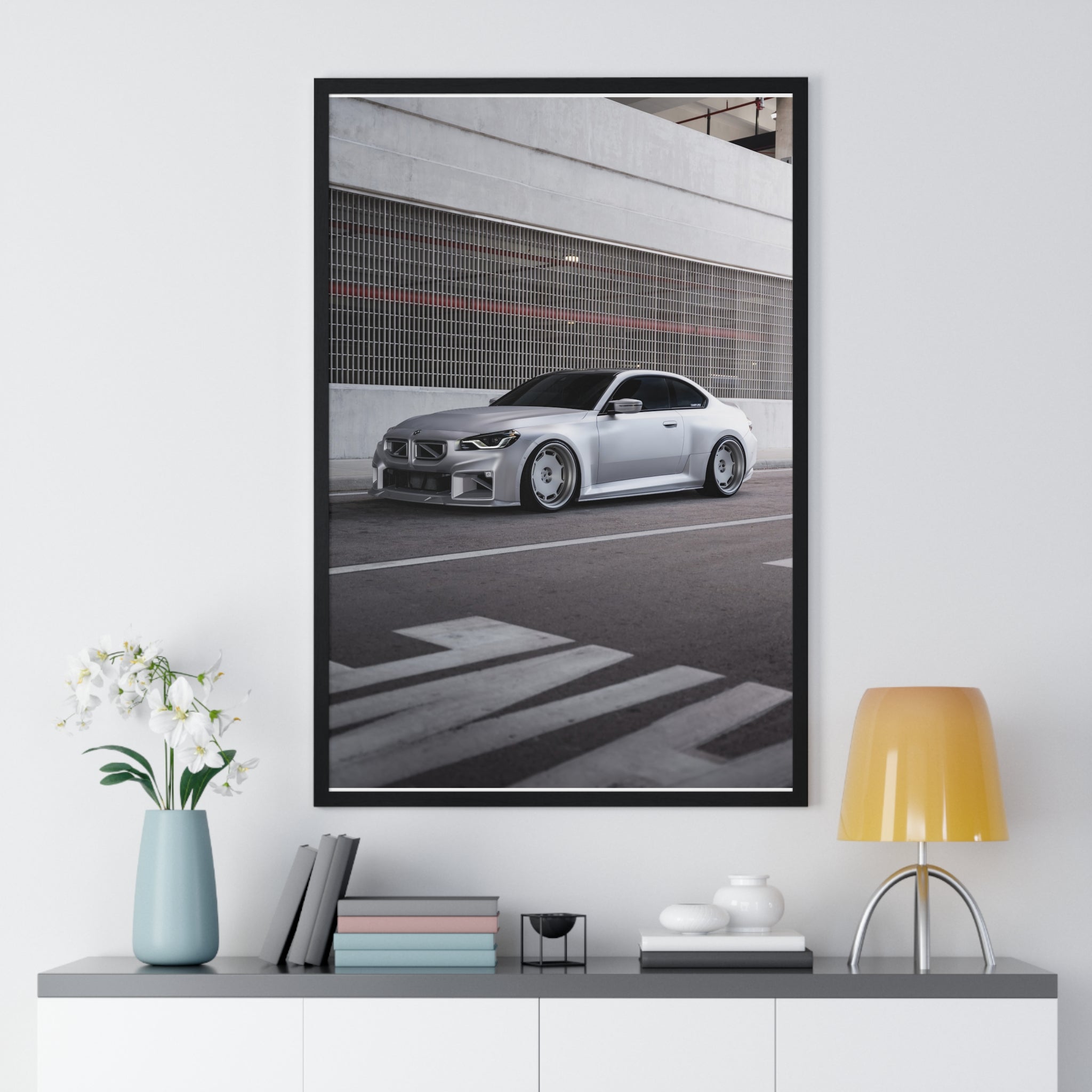 Satin Aluminium G87 BMW M2 Framed Poster