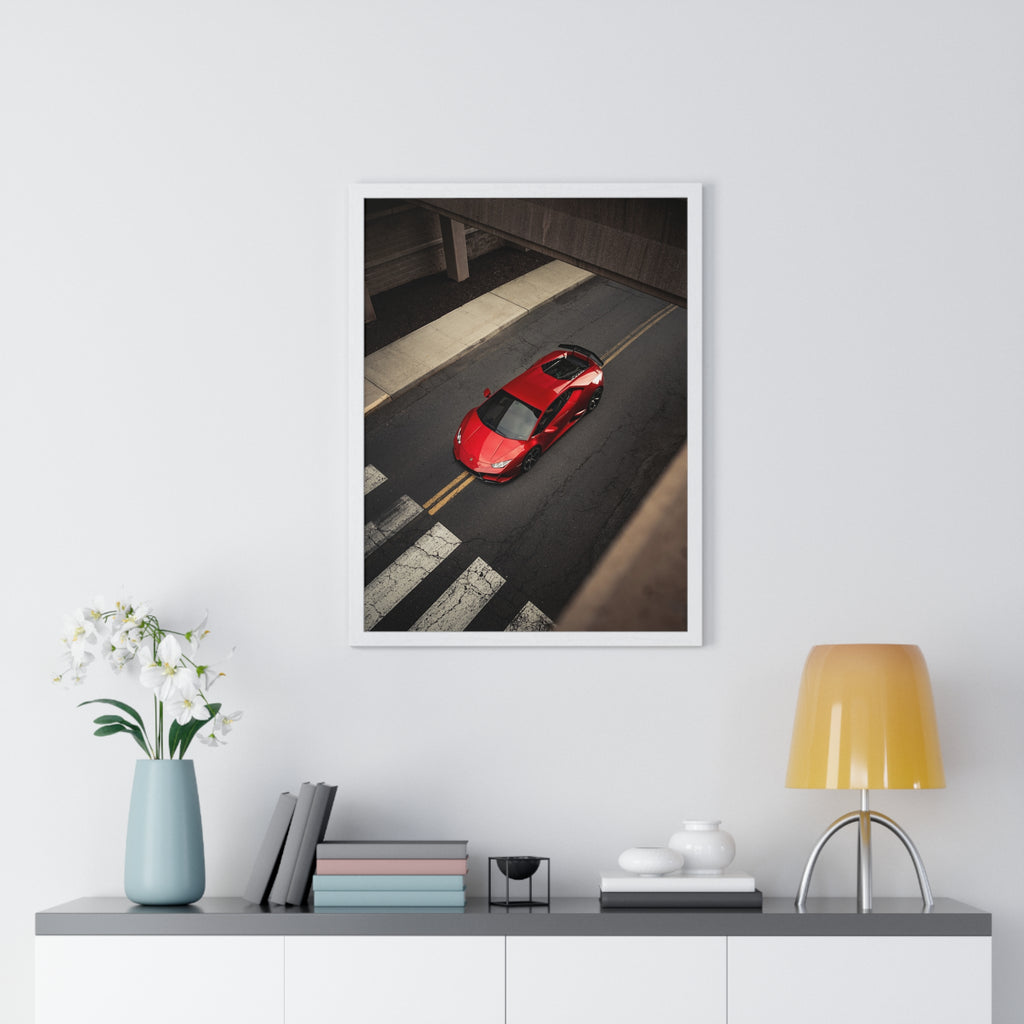 Red Lamborghini Huracan Framed Poster