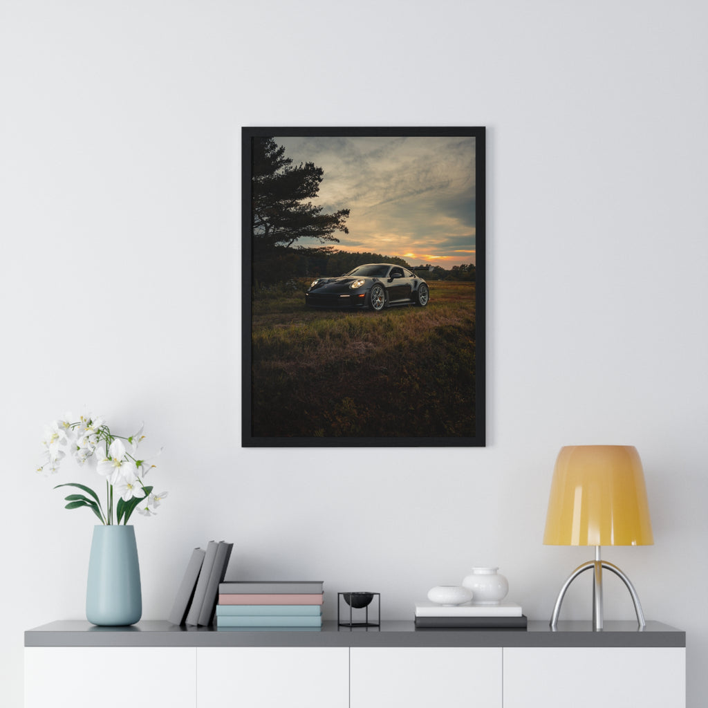 Green 992 Porsche GT3RS Framed Poster