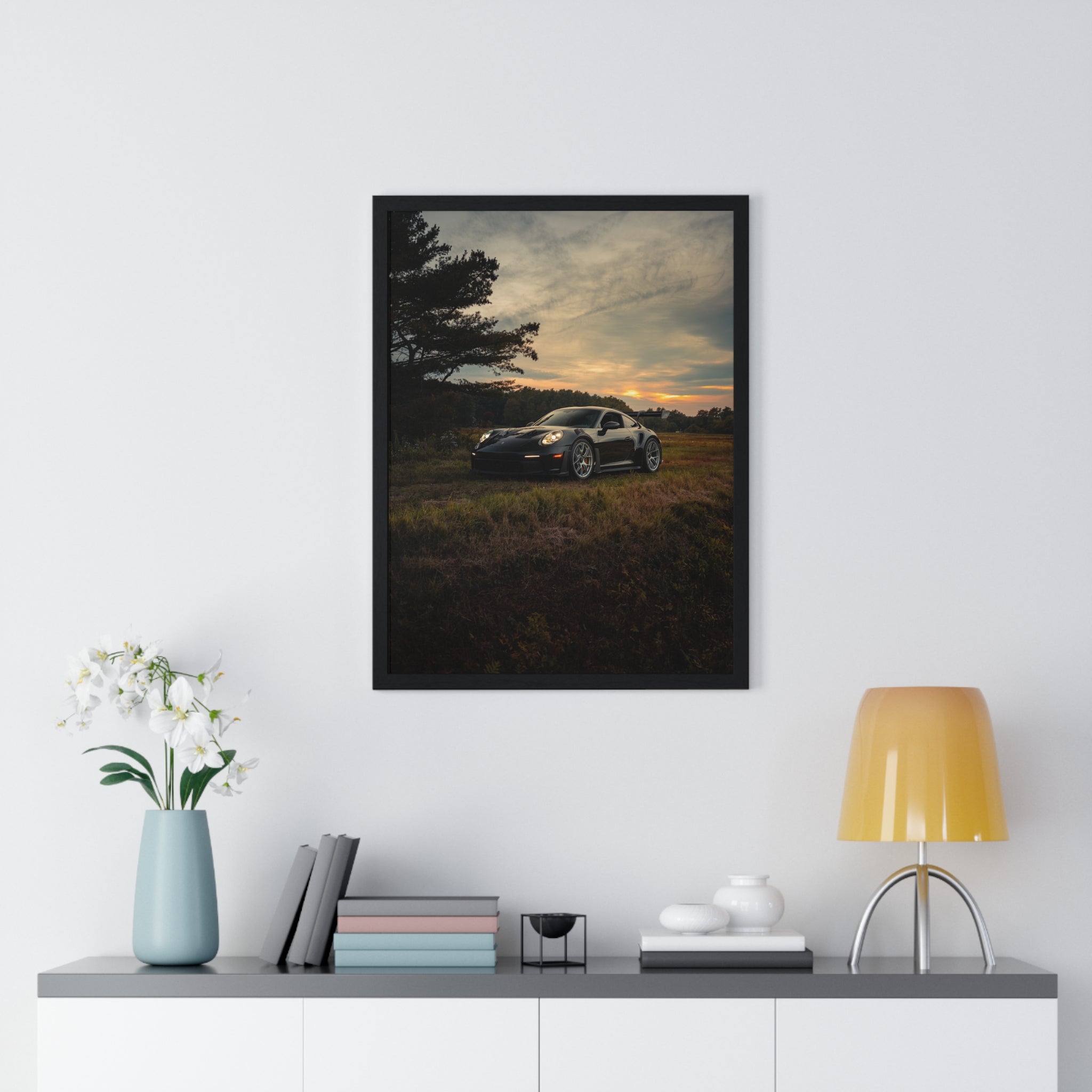 Green 992 Porsche GT3RS Framed Poster
