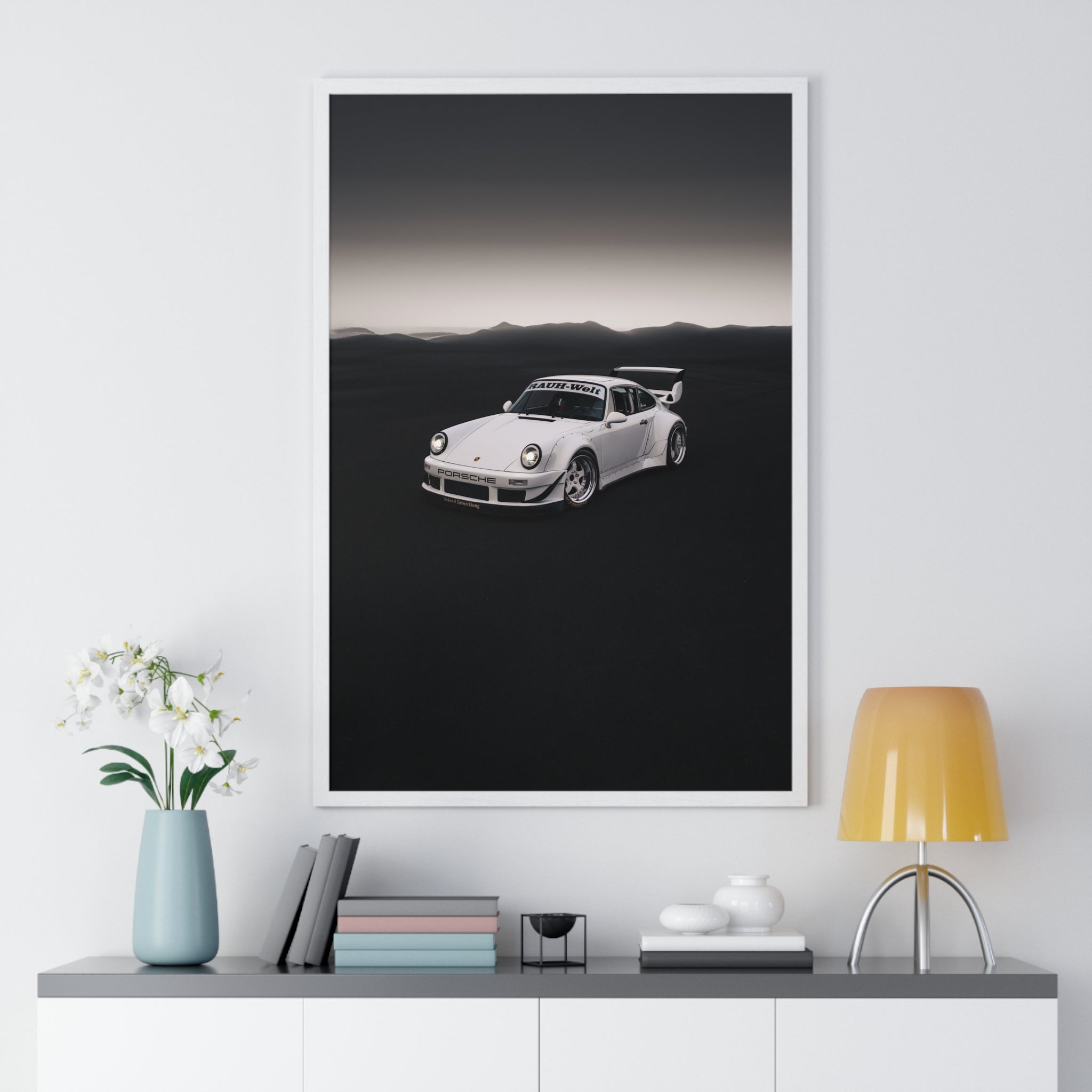 White RWB Porsche Framed Poster