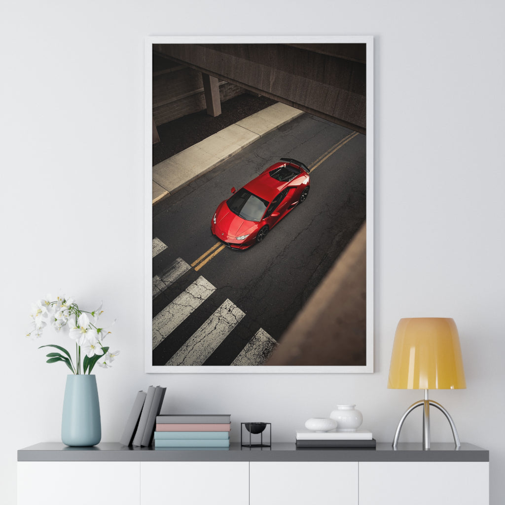 Red Lamborghini Huracan Framed Poster