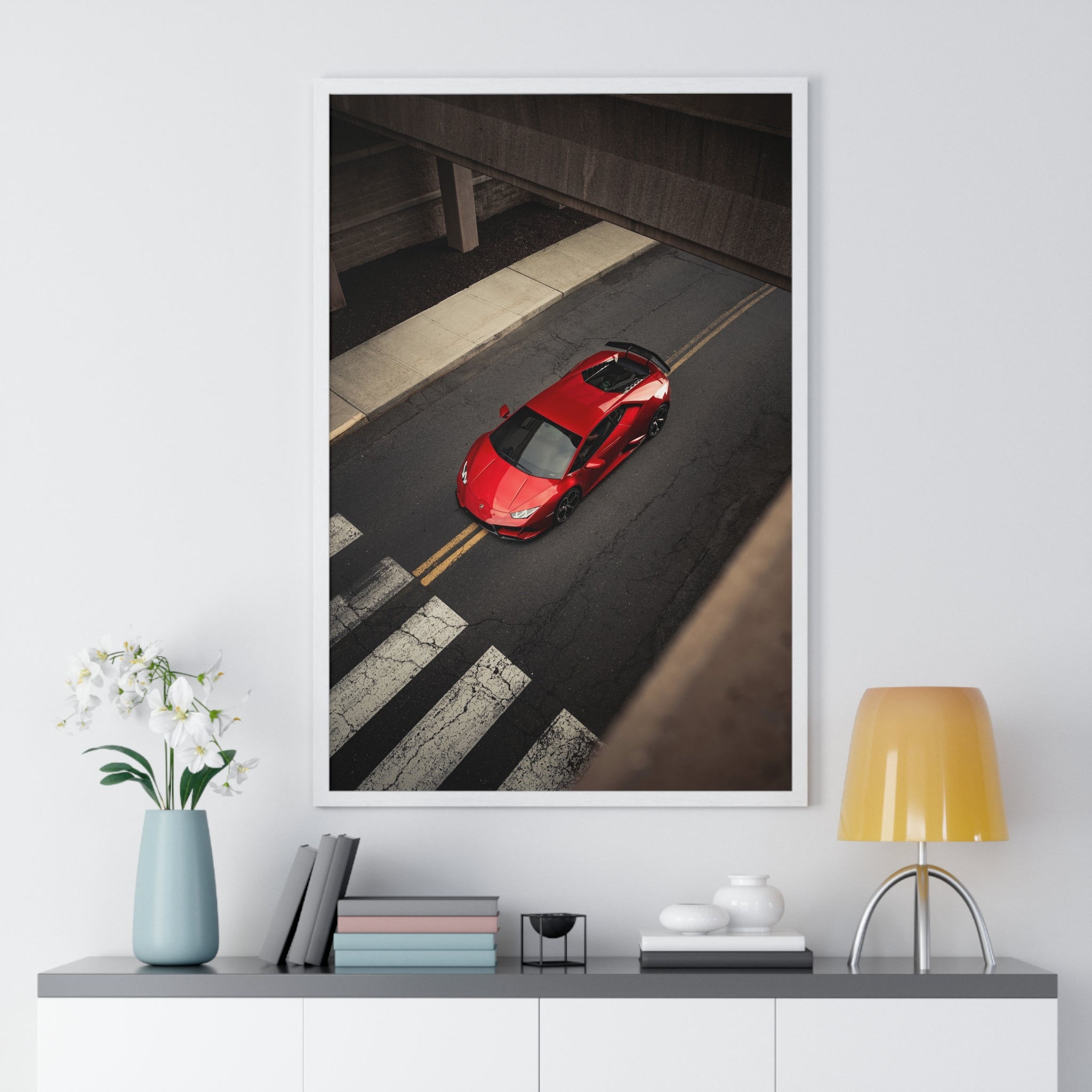 Red Lamborghini Huracan Framed Poster