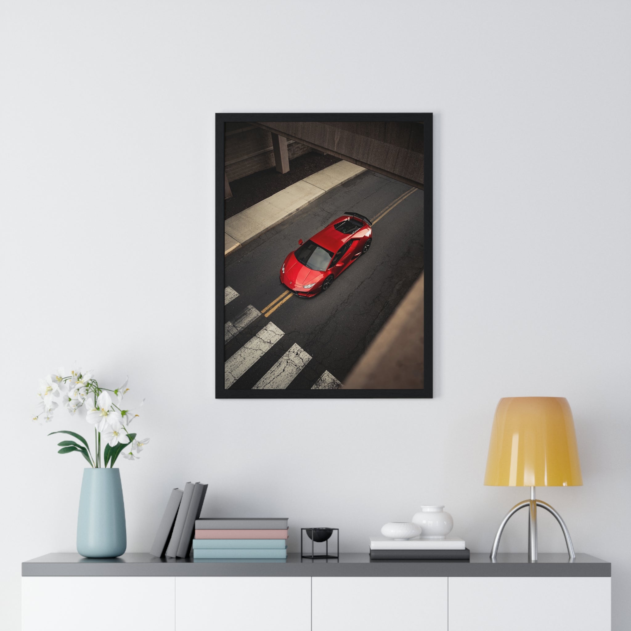 Red Lamborghini Huracan Framed Poster