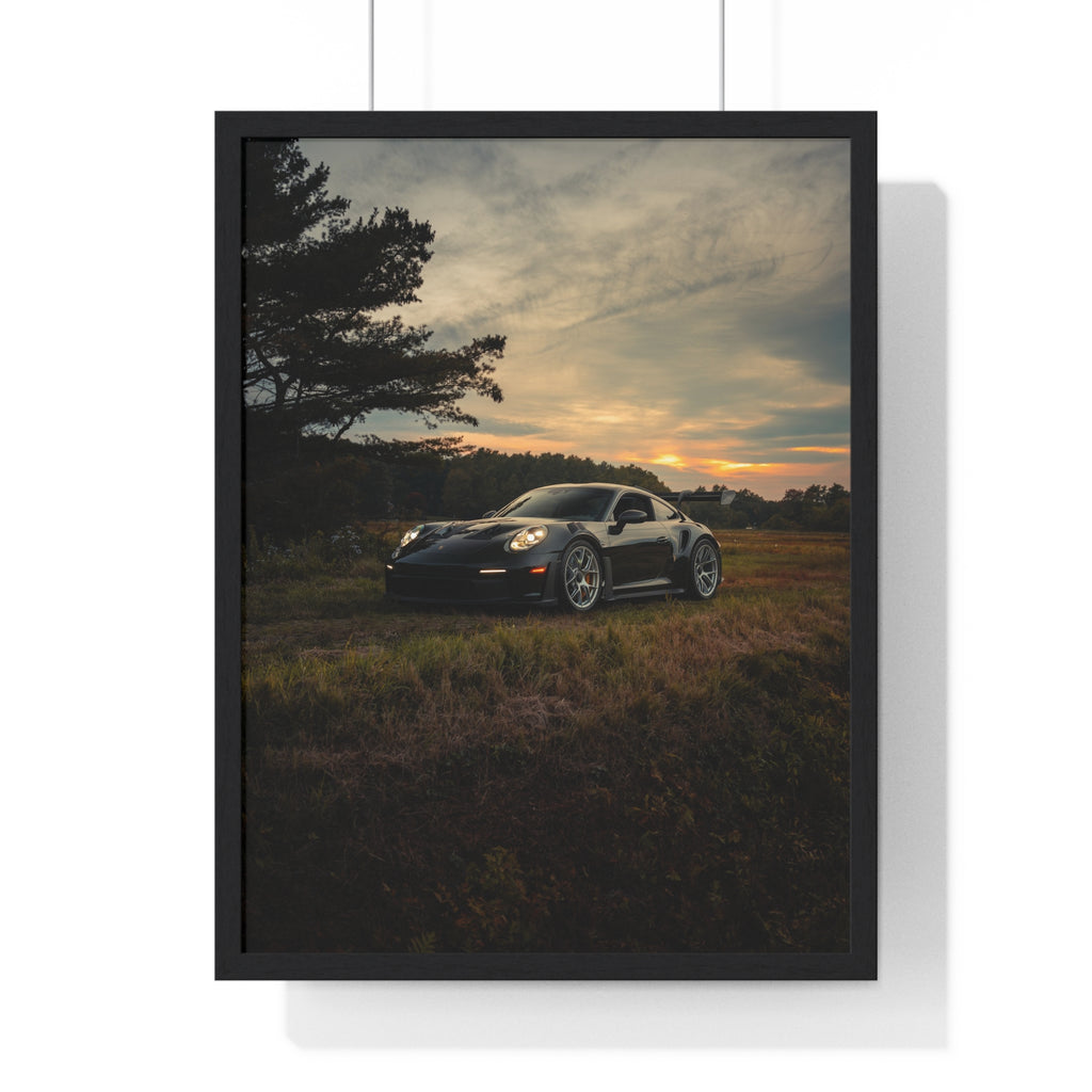 Green 992 Porsche GT3RS Framed Poster