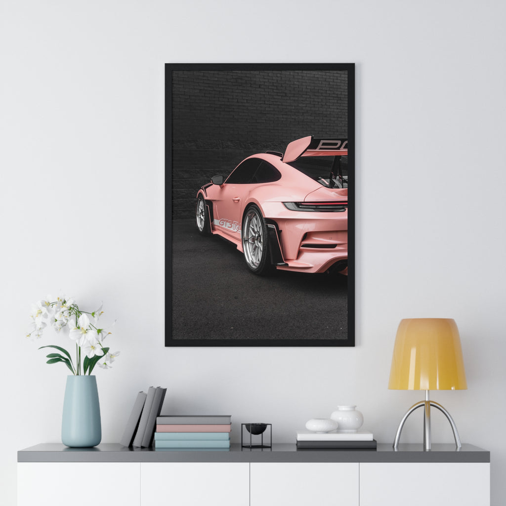 Pink 992 Porsche 911 GT3RS Framed Poster