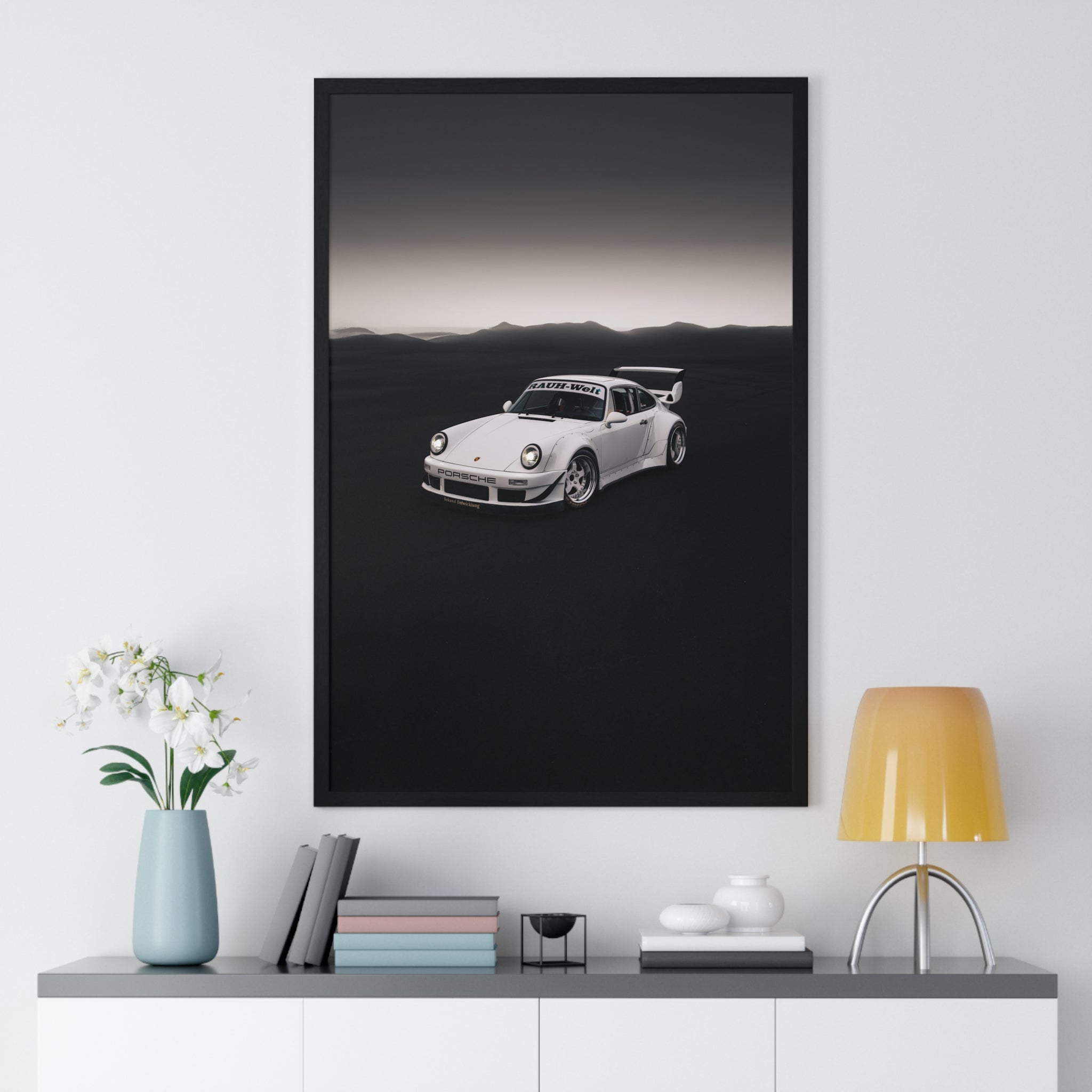 White RWB Porsche Framed Poster