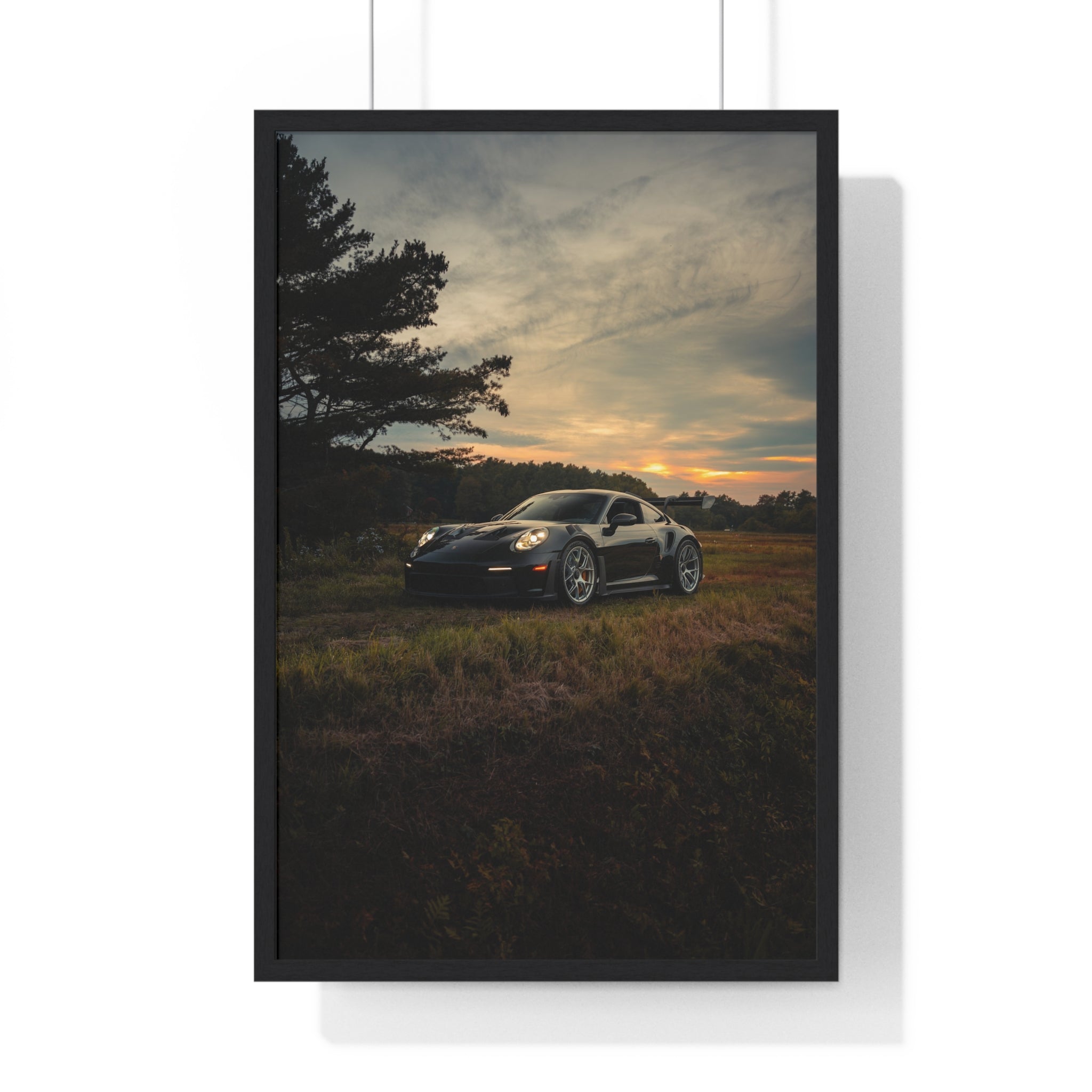 Green 992 Porsche GT3RS Framed Poster