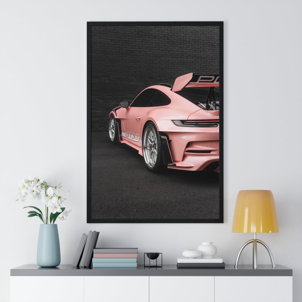 Pink 992 Porsche 911 GT3RS Framed Poster