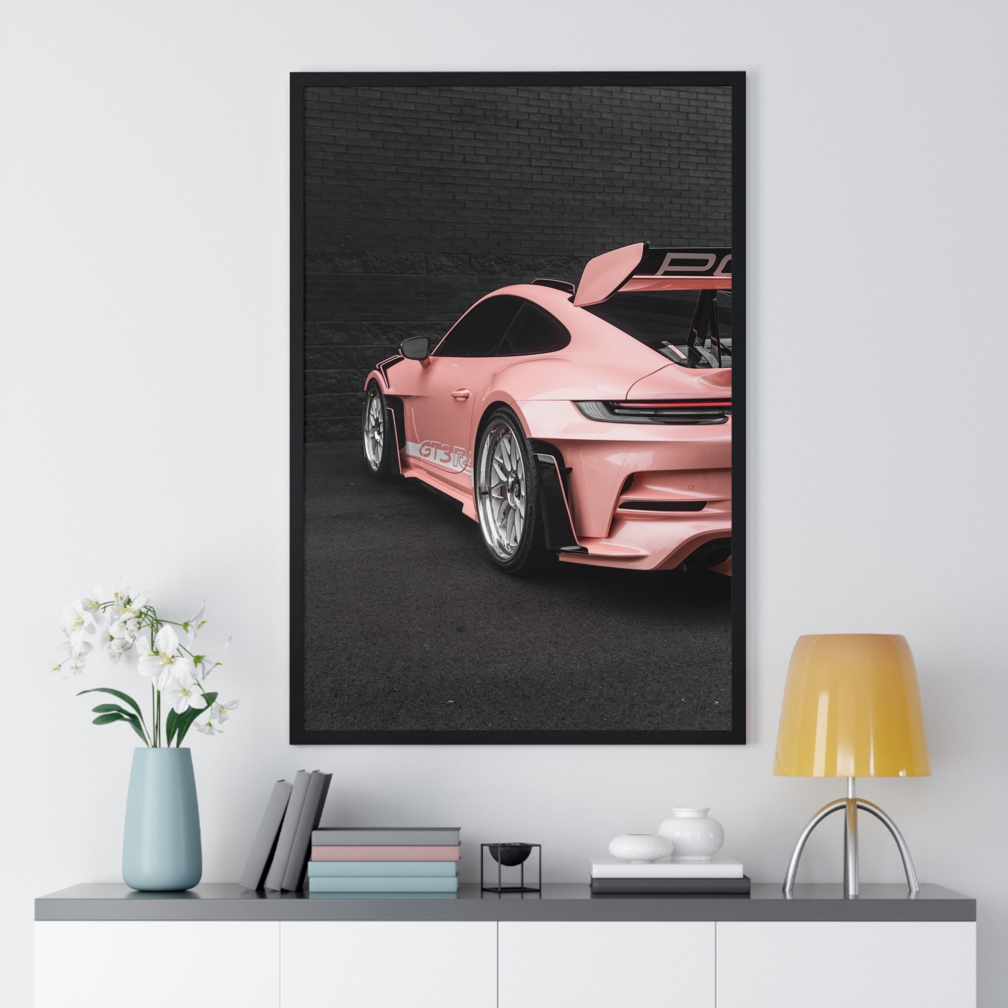Pink 992 Porsche 911 GT3RS Framed Poster