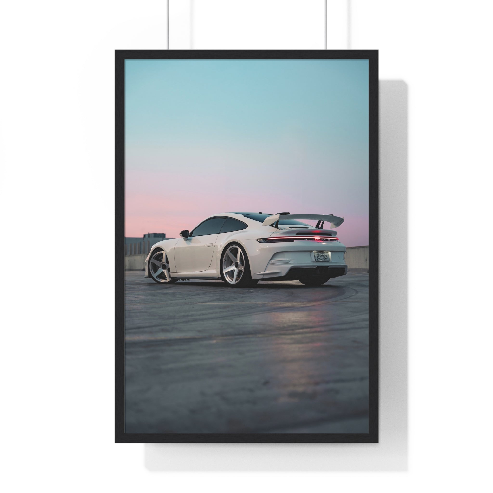 White 992 Porsche 911 GT3 Framed Poster
