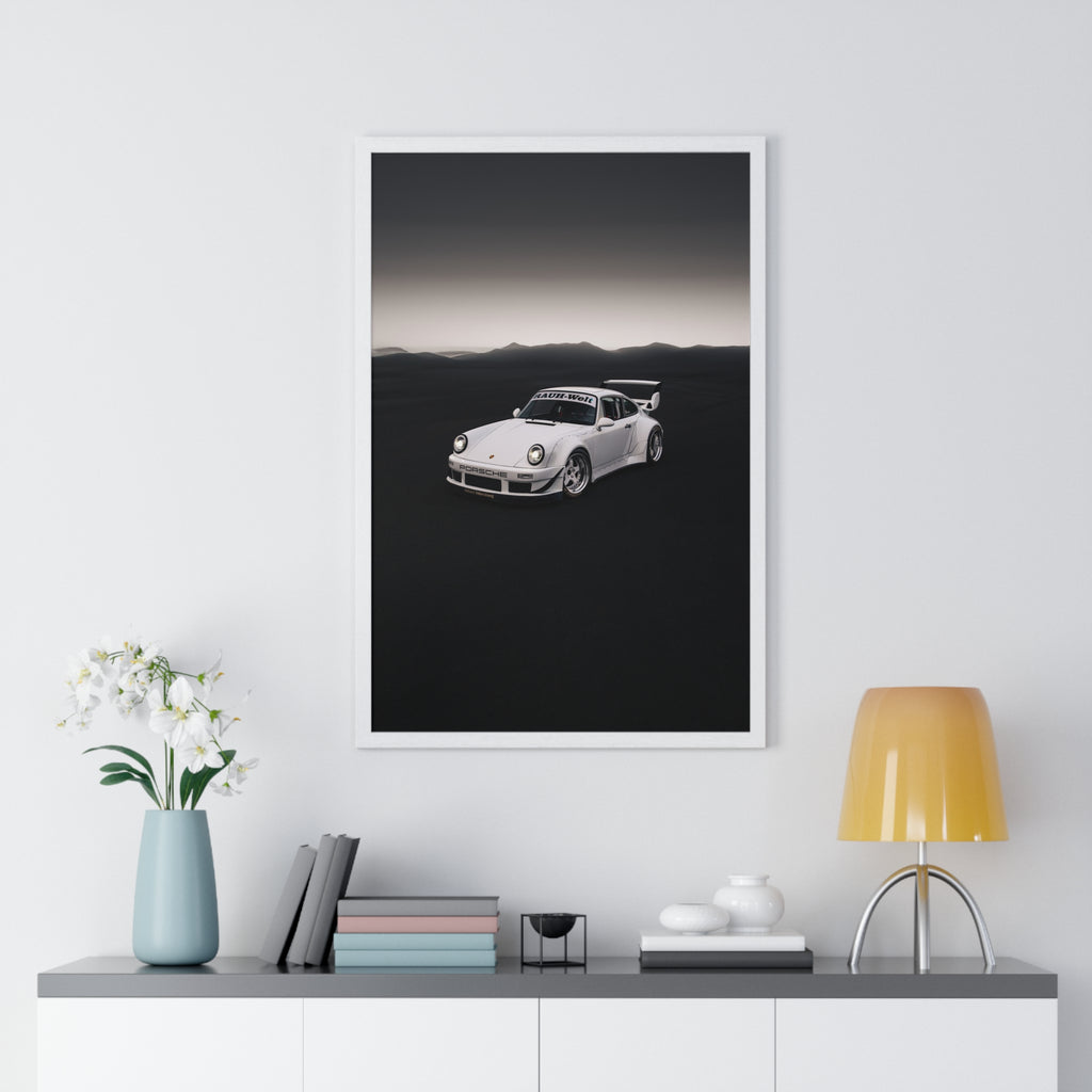 White RWB Porsche Framed Poster