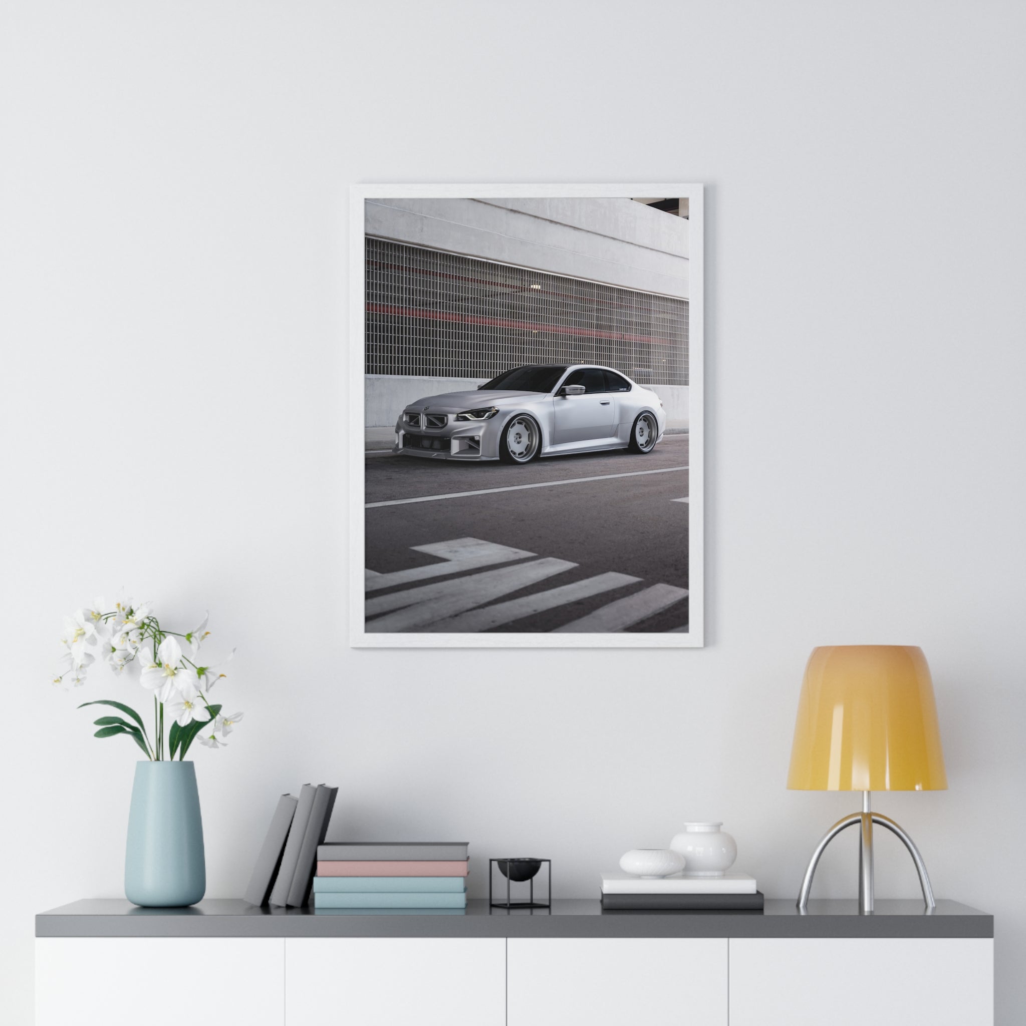 Satin Aluminium G87 BMW M2 Framed Poster