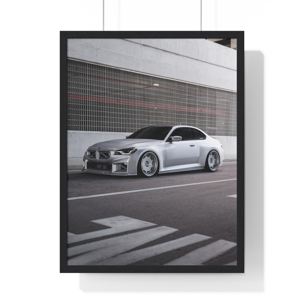 Satin Aluminium G87 BMW M2 Framed Poster