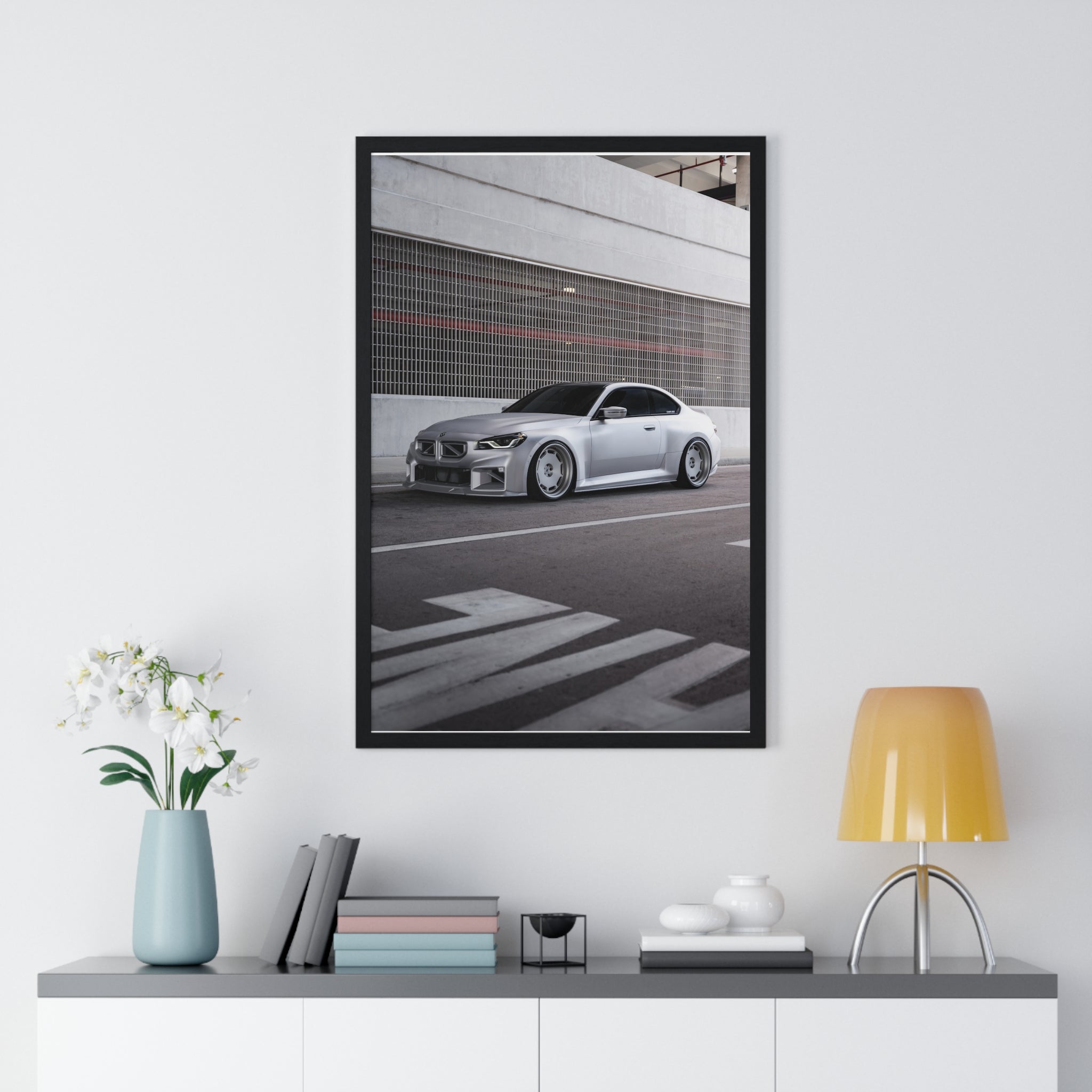 Satin Aluminium G87 BMW M2 Framed Poster