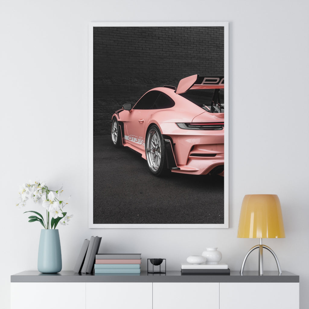 Pink 992 Porsche 911 GT3RS Framed Poster