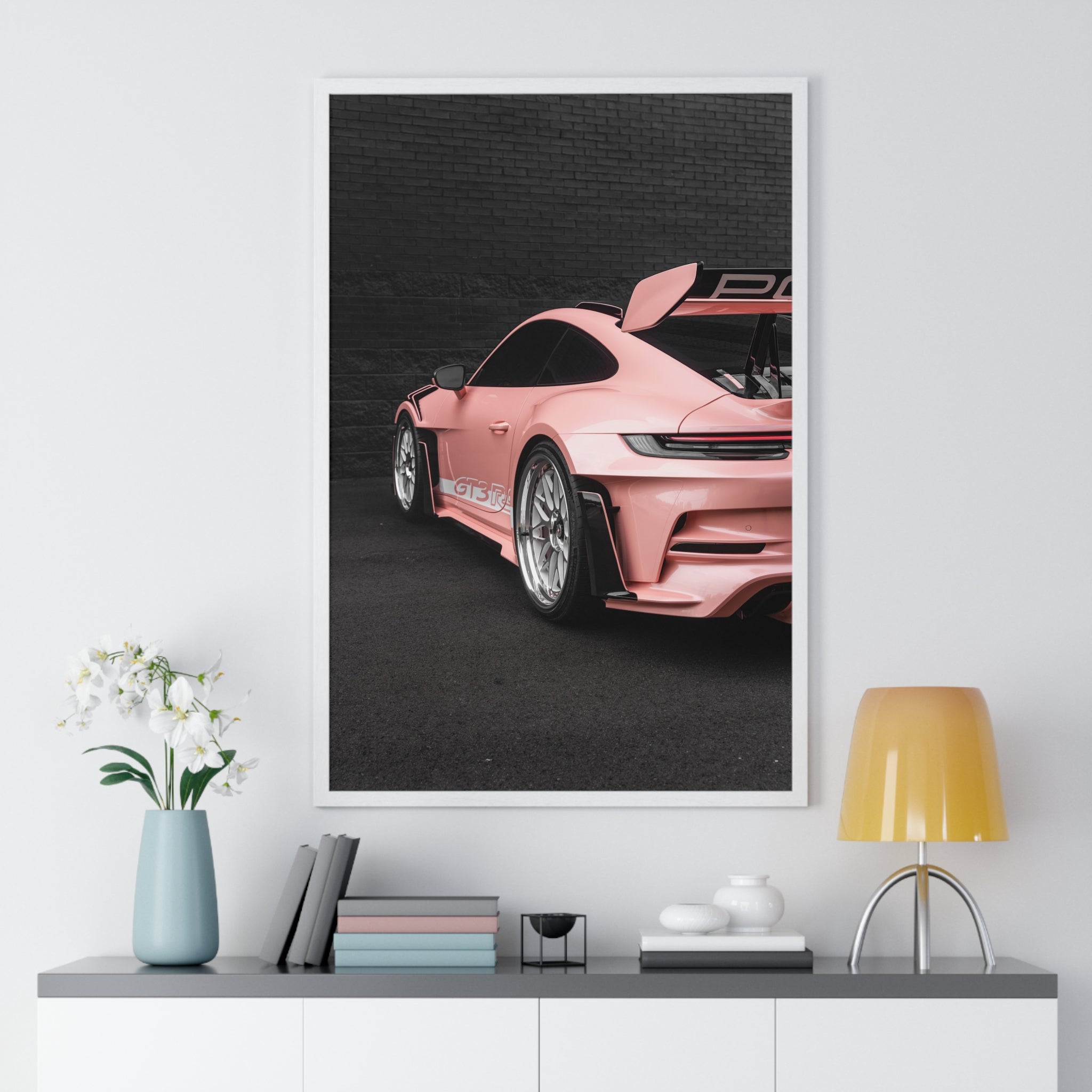 Pink 992 Porsche 911 GT3RS Framed Poster