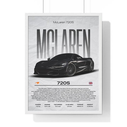 Black McLaren 720S Framed Graphic Poster