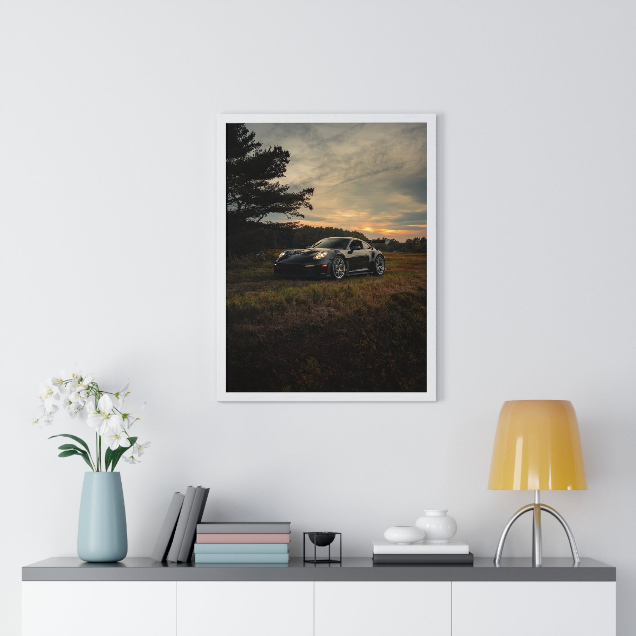 Green 992 Porsche GT3RS Framed Poster