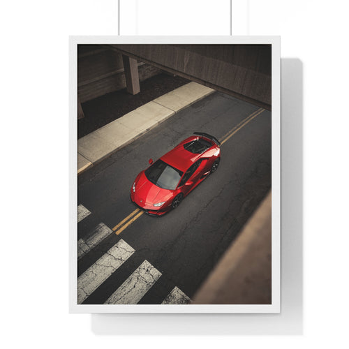 Red Lamborghini Huracan Framed Poster