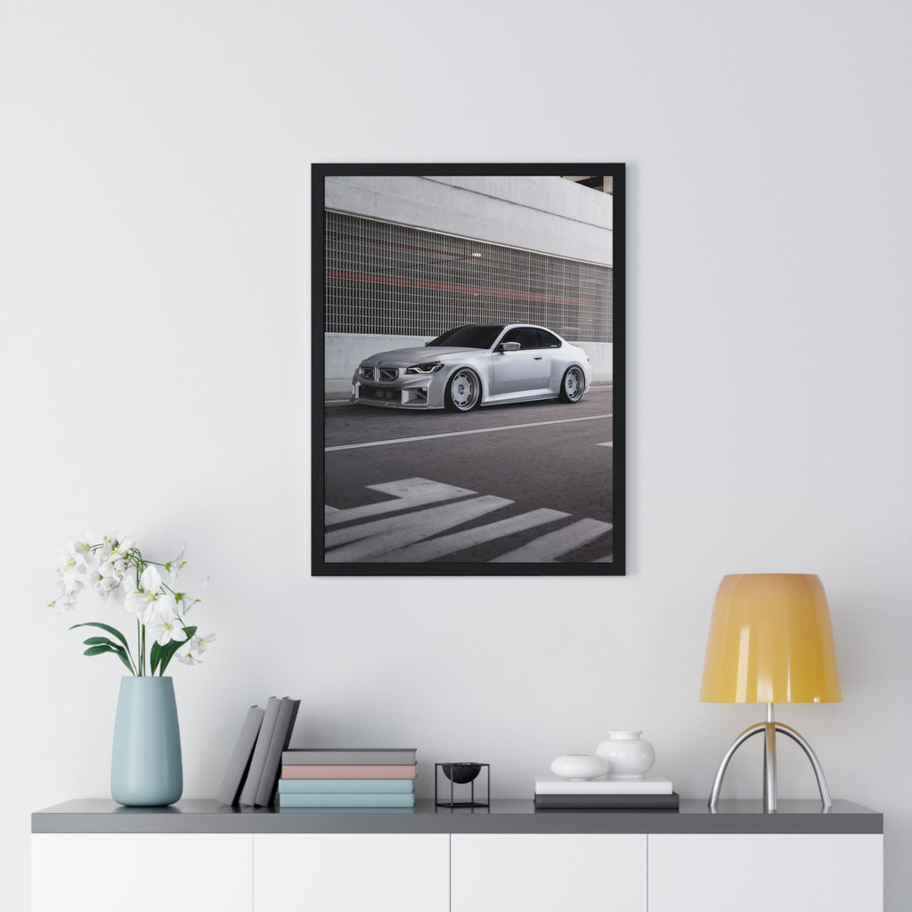 Satin Aluminium G87 BMW M2 Framed Poster