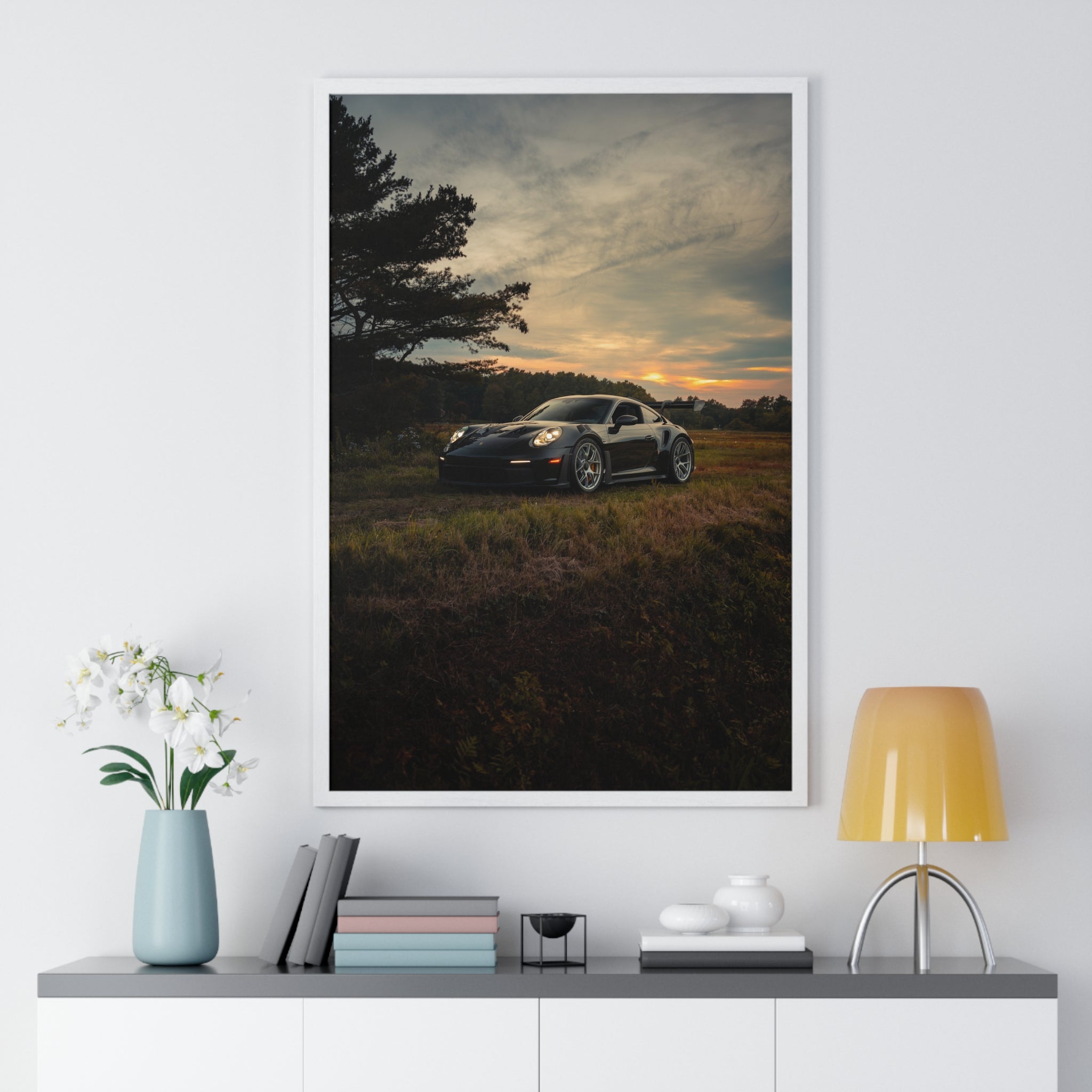 Green 992 Porsche GT3RS Framed Poster