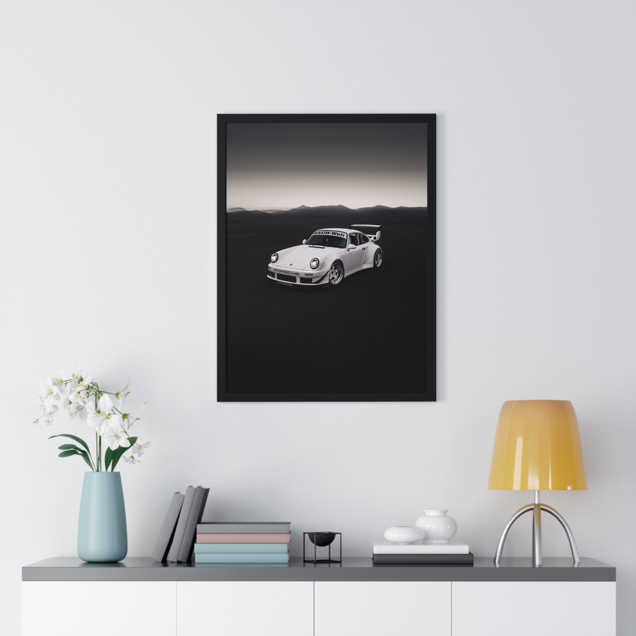 White RWB Porsche Framed Poster