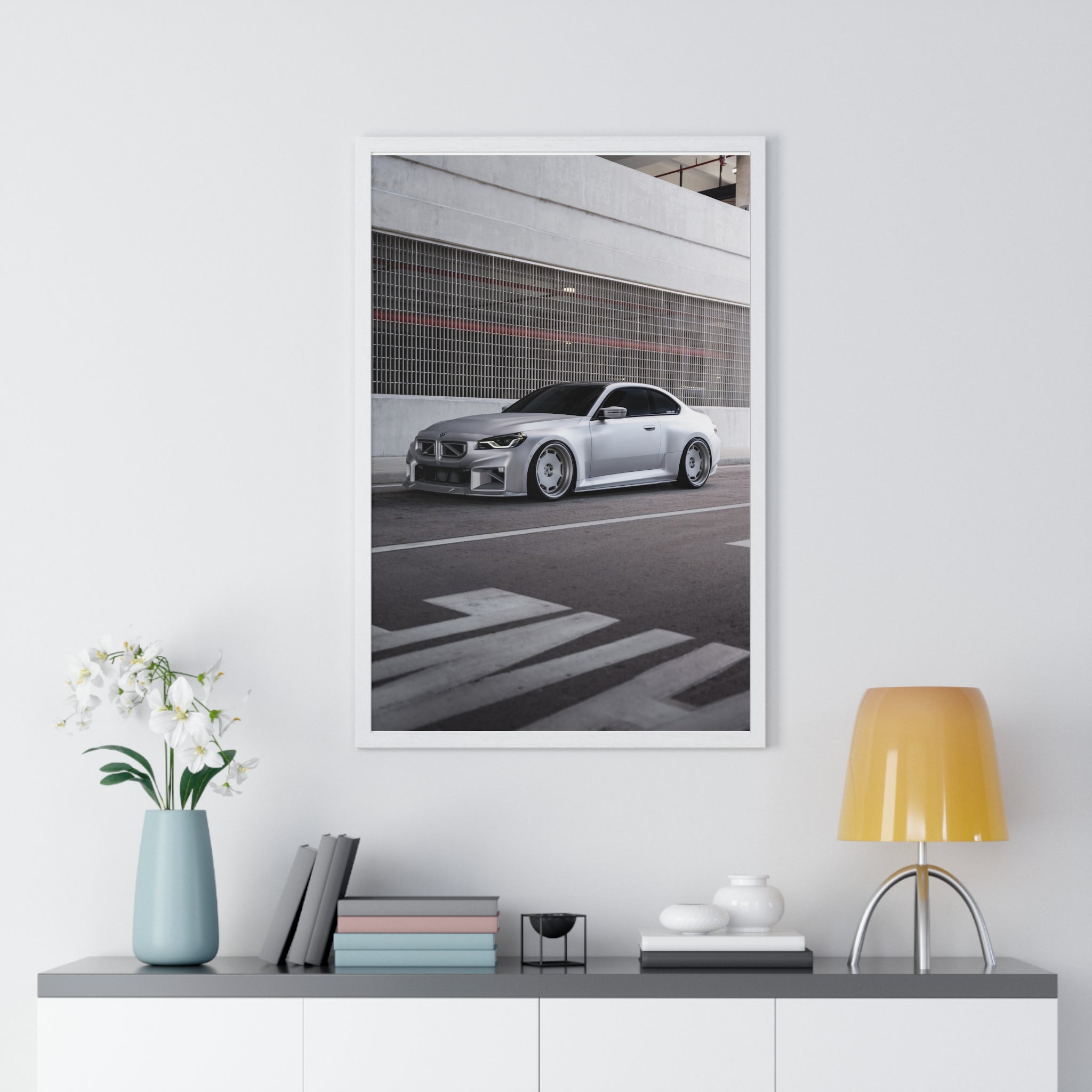 Satin Aluminium G87 BMW M2 Framed Poster