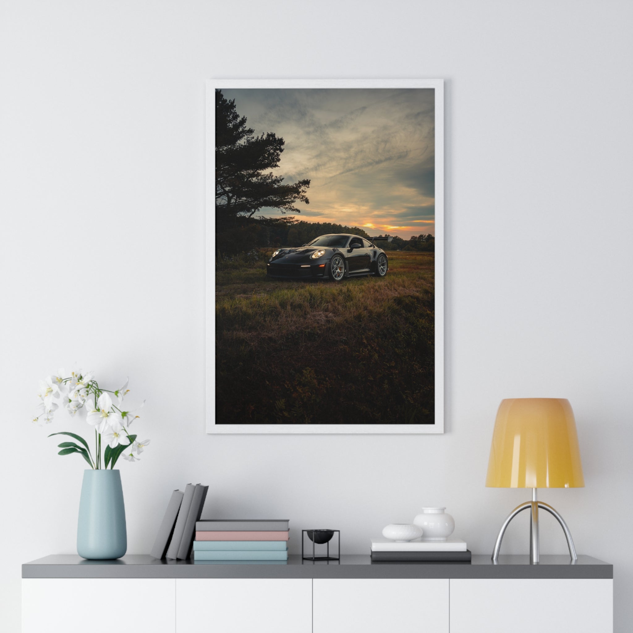 Green 992 Porsche GT3RS Framed Poster