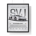 All White Lamborghini Aventador SVJ Framed Graphic Poster