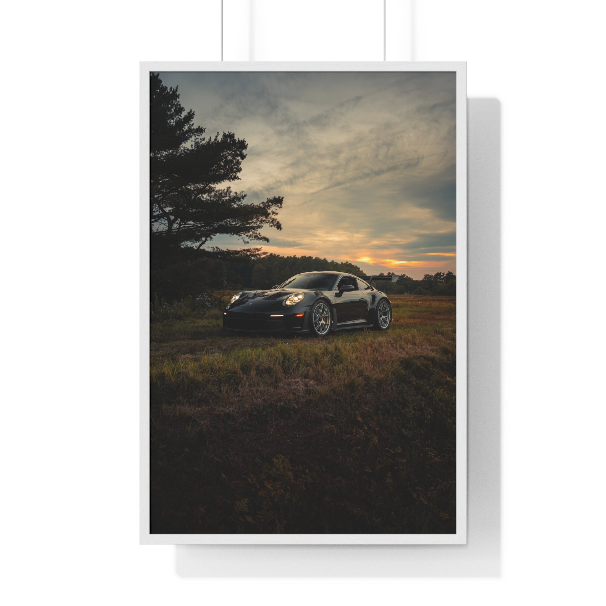 Green 992 Porsche GT3RS Framed Poster